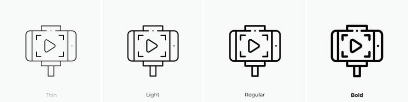 live stream icon. Thin, Light, Regular And Bold style design isolated on white background vector