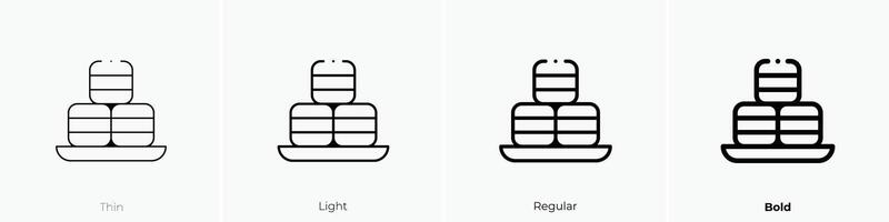 macarons icon. Thin, Light, Regular And Bold style design isolated on white background vector