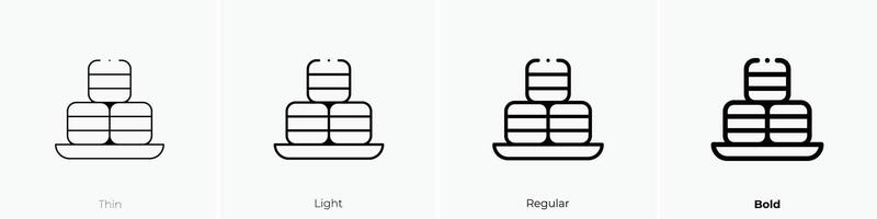 macarons icono. delgado, luz, regular y negrita estilo diseño aislado en blanco antecedentes vector