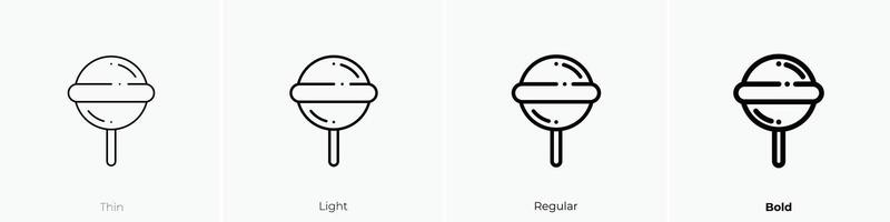 lollipop icon. Thin, Light, Regular And Bold style design isolated on white background vector