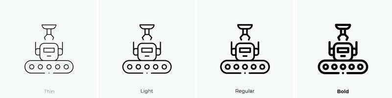 manufacturing icon. Thin, Light, Regular And Bold style design isolated on white background vector