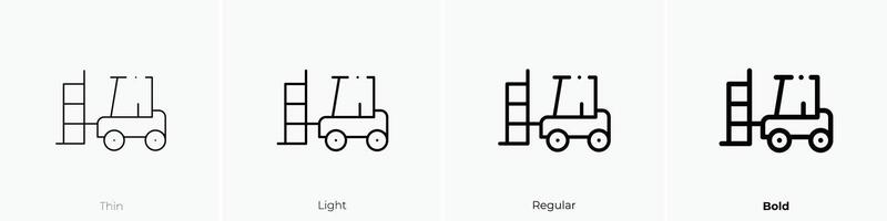 cargador icono. delgado, luz, regular y negrita estilo diseño aislado en blanco antecedentes vector