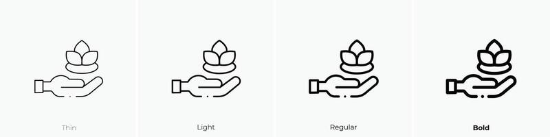 lotus icon. Thin, Light, Regular And Bold style design isolated on white background vector