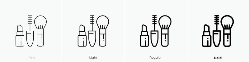 maquillaje 5 5 icono. delgado, luz, regular y negrita estilo diseño aislado en blanco antecedentes vector