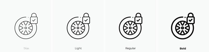 bloqueado coche icono. delgado, luz, regular y negrita estilo diseño aislado en blanco antecedentes vector