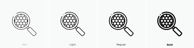 magnifying glass icon. Thin, Light, Regular And Bold style design isolated on white background vector