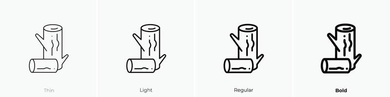 logs icon. Thin, Light, Regular And Bold style design isolated on white background vector