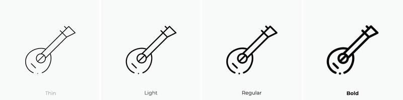 mandolin icon. Thin, Light, Regular And Bold style design isolated on white background vector