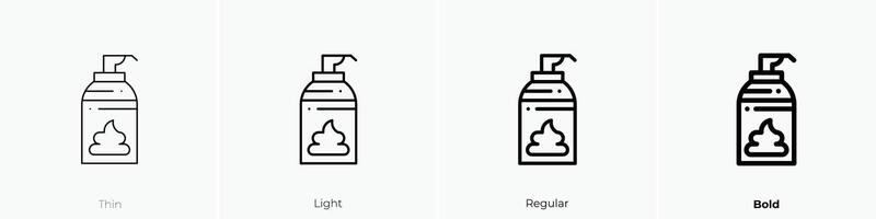 lotion icon. Thin, Light, Regular And Bold style design isolated on white background vector