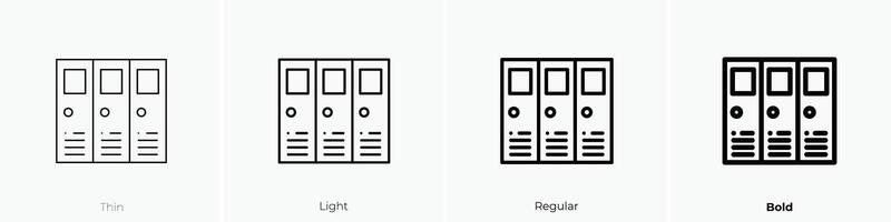 casilleros icono. delgado, luz, regular y negrita estilo diseño aislado en blanco antecedentes vector