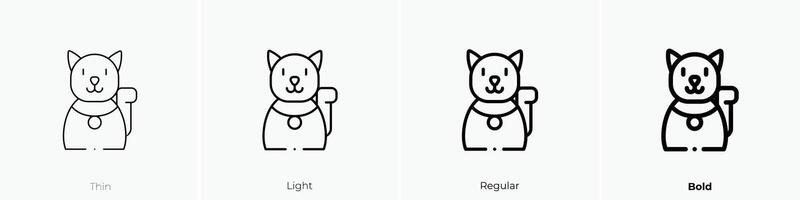 maneki neko icon. Thin, Light, Regular And Bold style design isolated on white background vector