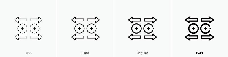 imán icono. delgado, luz, regular y negrita estilo diseño aislado en blanco antecedentes vector