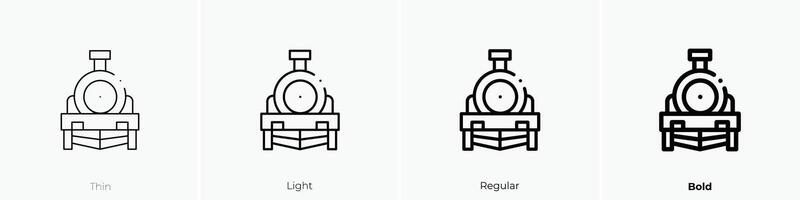 locomotive icon. Thin, Light, Regular And Bold style design isolated on white background vector