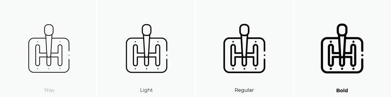 manual transmission icon. Thin, Light, Regular And Bold style design isolated on white background vector