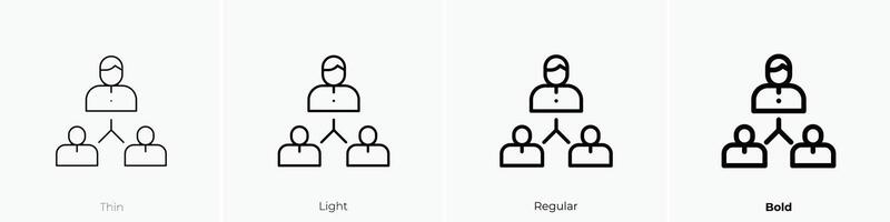 administración icono. delgado, luz, regular y negrita estilo diseño aislado en blanco antecedentes vector