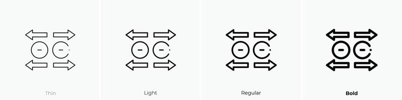 magnet icon. Thin, Light, Regular And Bold style design isolated on white background vector