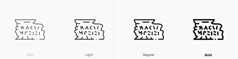 manuscript icon. Thin, Light, Regular And Bold style design isolated on white background vector