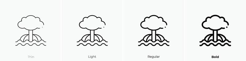 mangrove icon. Thin, Light, Regular And Bold style design isolated on white background vector