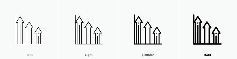 pérdida icono. delgado, luz, regular y negrita estilo diseño aislado en blanco antecedentes vector