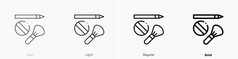 makeup icon. Thin, Light, Regular And Bold style design isolated on white background vector
