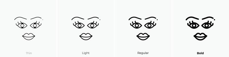 makeup icon. Thin, Light, Regular And Bold style design isolated on white background vector