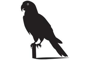 Black silhouette set of parrot on a white background free design vector