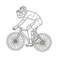 persona montando un bicicleta, ciclista bosquejo vector