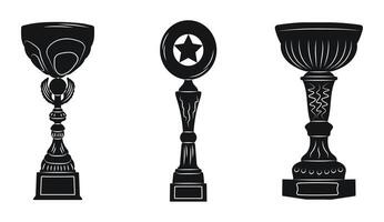 Sketch of trophy. Victory symbol. Flat graphic illustrations isolated on white background vector