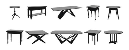 Image of single tables. Piece of the interior vector