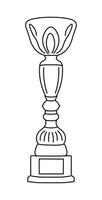 Winner cup, trophy sketch outline. Victory symbol. Graphic illustrations isolated on white background vector