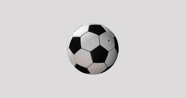 Rotating 3d football soccer ball on transparent alpha background - seamless loop video