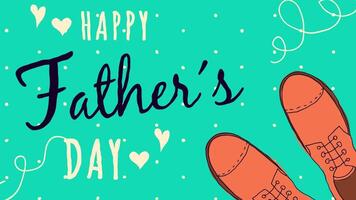 Hand drawn colorfull cute and fun Father's Day Title background poster card video