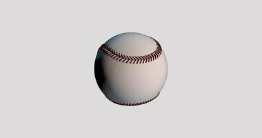 Rotating 3d softball ball hoop on transparent alpha background - seamless loop video