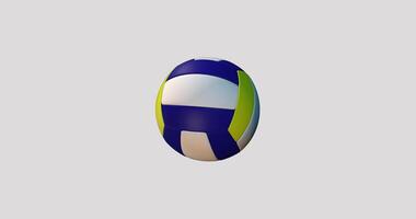 Rotating 3d volley ball on transparent alpha background - seamless loop video