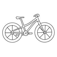 Bicycle icon in doodle style on a white background. Place location marker. vector
