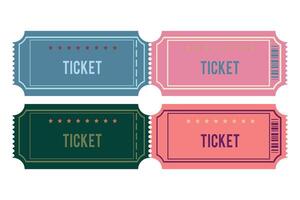 illustration of ticket icon in flat style. A set of tickets isolated on a white background. vector