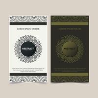 flat border circle pattern card design vector