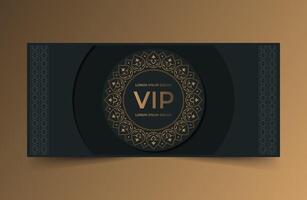 luxury dark vip card in ornament texture vector