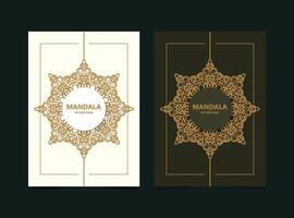 set of mandala cover in retro color vector