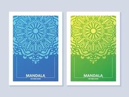 diseño de portada de mandala colorido vector