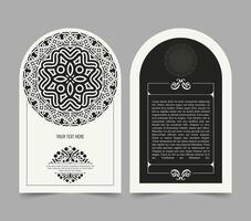 Vertical background card with mandala design vector