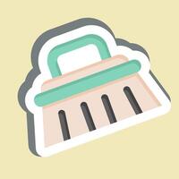 Sticker Cleaning Brush. related to Hygiene symbol. simple design illustration vector