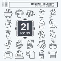 Icon Set Hygiene. related to Cleaning symbol. line style. simple design illustration vector