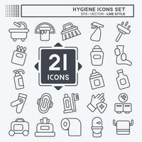 Icon Set Hygiene. related to Cleaning symbol. line style. simple design illustration vector