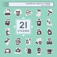 Sticker line cut Set Hygiene. related to Cleaning symbol. simple design illustration vector
