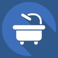 Icon Bathtub. related to Hygiene symbol. long shadow style. simple design illustration vector