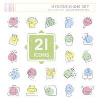 Icon Set Hygiene. related to Cleaning symbol. Color Spot Style. simple design illustration vector