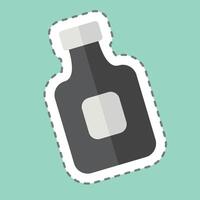 Sticker line cut Mouth Wash. related to Hygiene symbol. simple design illustration vector