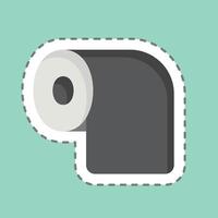 pegatina línea cortar baño papel. relacionado a higiene símbolo. sencillo diseño ilustración vector