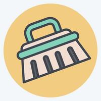 Icon Cleaning Brush. related to Hygiene symbol. color mate style. simple design illustration vector